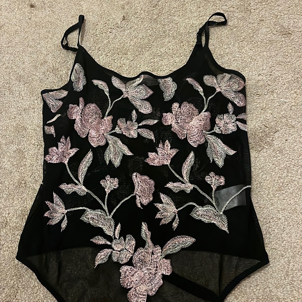 Express Sheer floral body suit